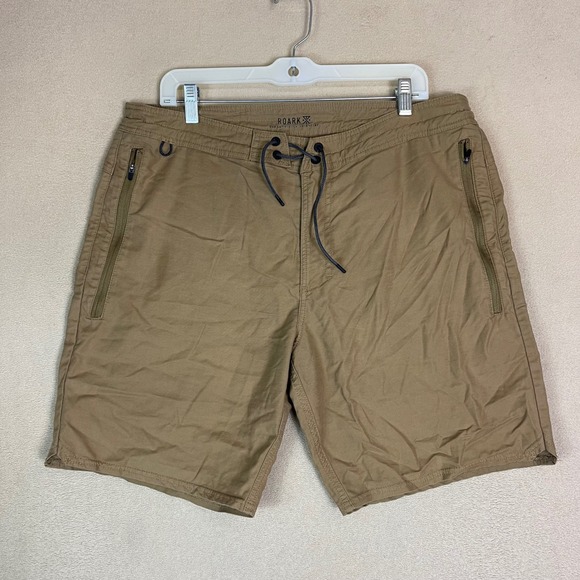 ROARK The Artifacts of Adventure Men's Khaki Shorts Size 34 Zip Pockets - Picture 1 of 12